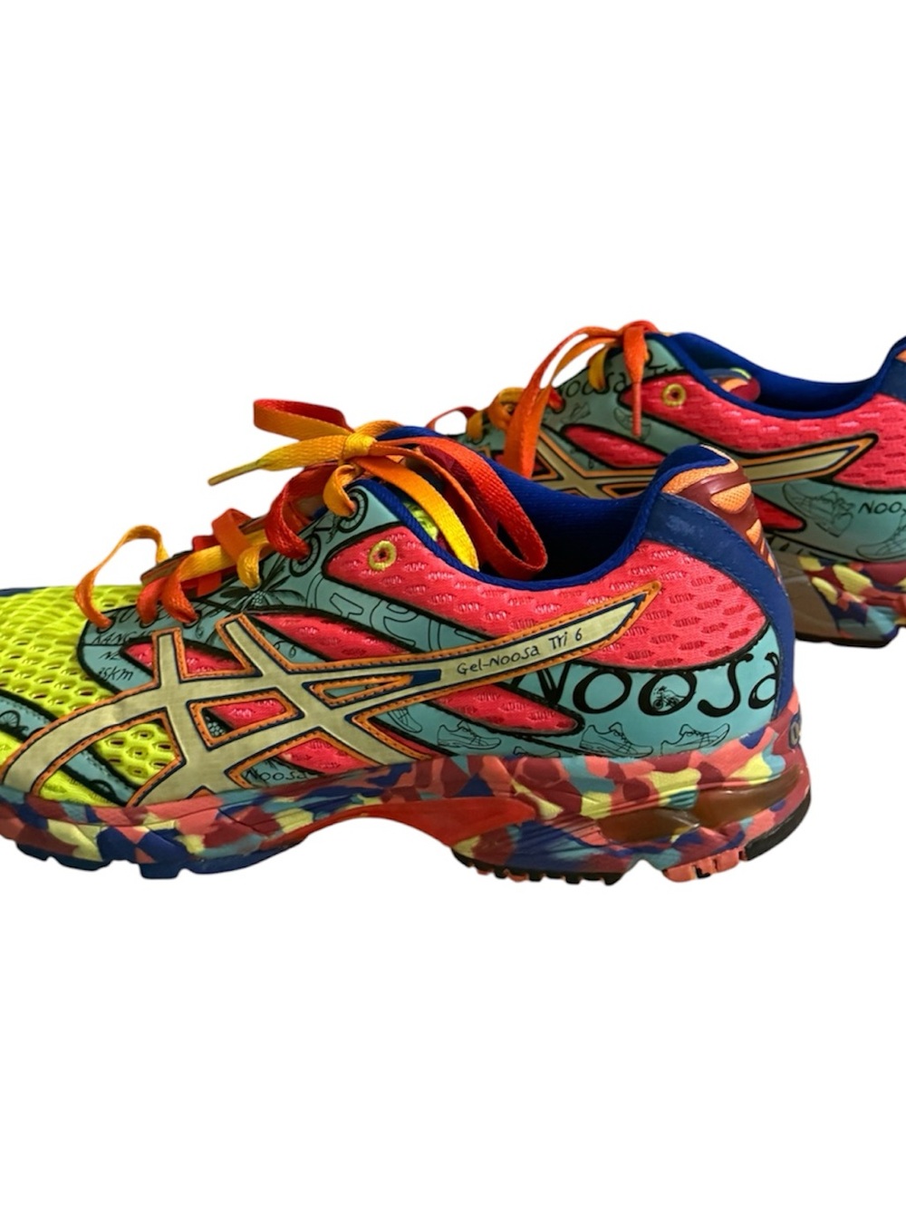 ASICS Noosa Tri 6 Running Shoes,Yellow, Orange & Blue Athletic Shoes - Picture 3 of 6